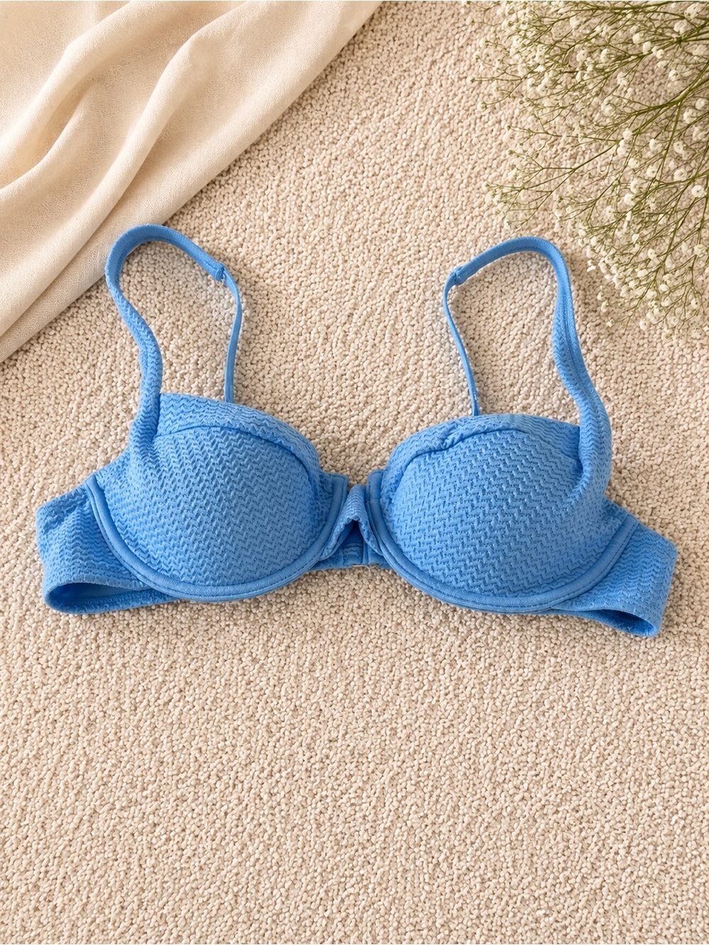 Salt + Cove Light Blue Textured Underwire Bra